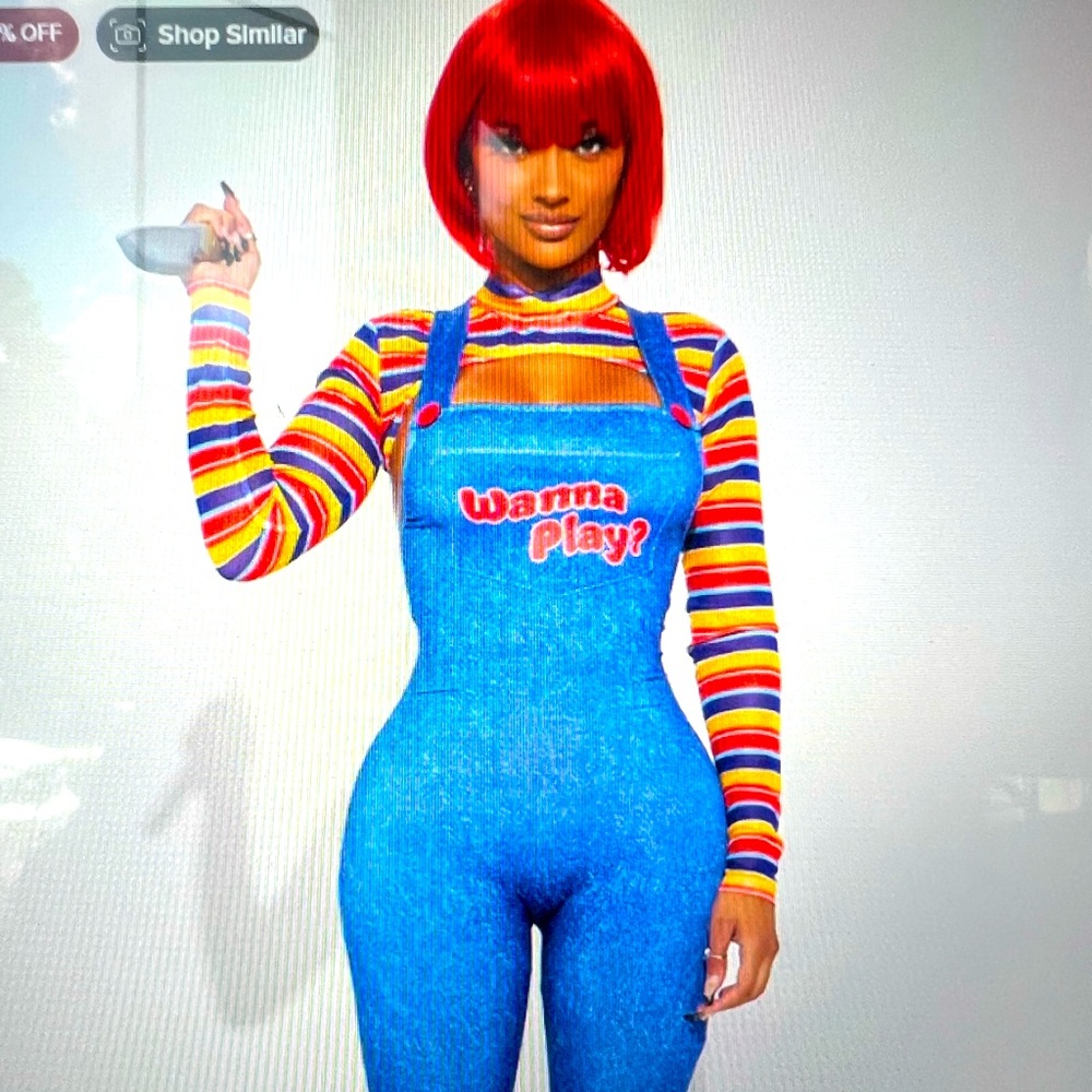 Wanna Play Chuckie Jumpsuit 4 PCE costume, never worn